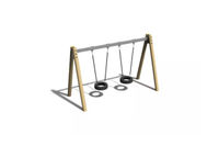 Swing - tyres A-frame robinia and steel h 2.1m