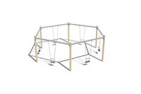Swing set - hexagonal robinia and steel 6 seats h 2.4m