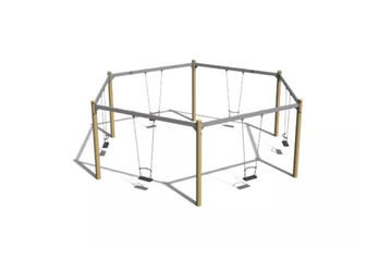 Swing set - hexagonal robinia and steel 6 seats h 2.4m