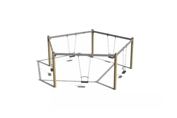 Swing set - pentagonal robinia and steel 5 seats h 2.1m