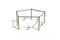 Swing set - pentagonal robinia and steel 5 seats h 2.4m