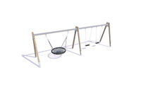 Swing set - bird's nest and two classic A-frame larch and steel h 2.1m