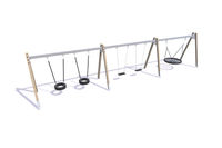 Swing set - bird's nest, two classic and two tyres A-frame larch and steel h 2.1m