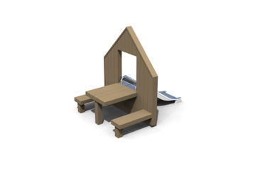 Playhouse - facade w slide, table and bench Olivia