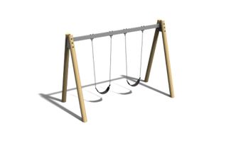 Swing - saddle A-frame robinia wood and steel h 2.4m