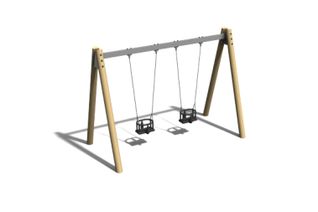 Swing - baby A-frame robinia wood and steel h 2.4m