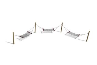 Swing - hammock triple robinia wood h 1.6m